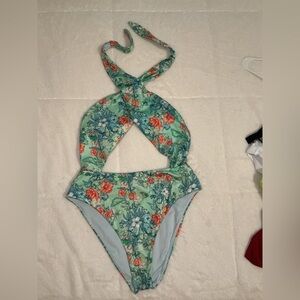 Victoria Secret Floral Halter One-Piece Swimsuit